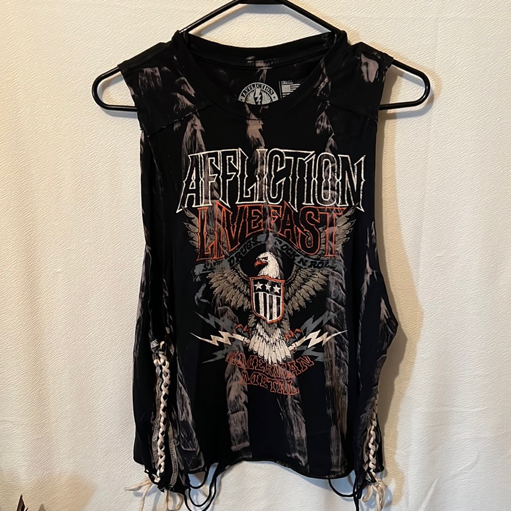 Affliction American Metal Corset Tank Top. American Eagle Size Small